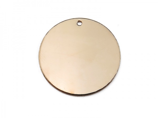 Gold Filled Round Tag 19mm ~ Optional Engraving