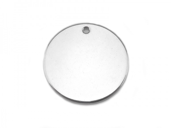 Sterling Silver Round Tag 11mm - Optional Engraving