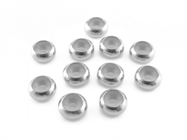 Sterling Silver Stopper Rondelle Bead 5mm (2mm ID)