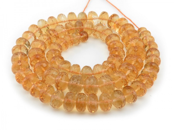 AAA Citrine Faceted Rondelles 7-10mm ~ 15'' Strand