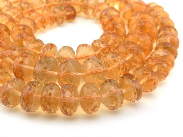 AAA Citrine Faceted Rondelles 7-10mm ~ 15'' Strand