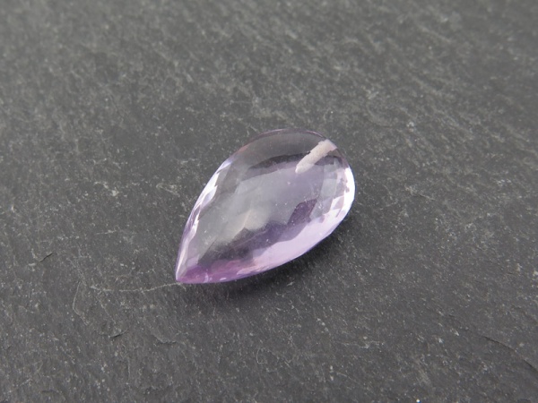 AAA Pink Amethyst Faceted Pear 18mm ~ Half Drilled ~ SINGLE