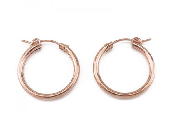 Rose Gold Filled Hinged Earring Hoop 22mm x 2.25mm ~ PAIR