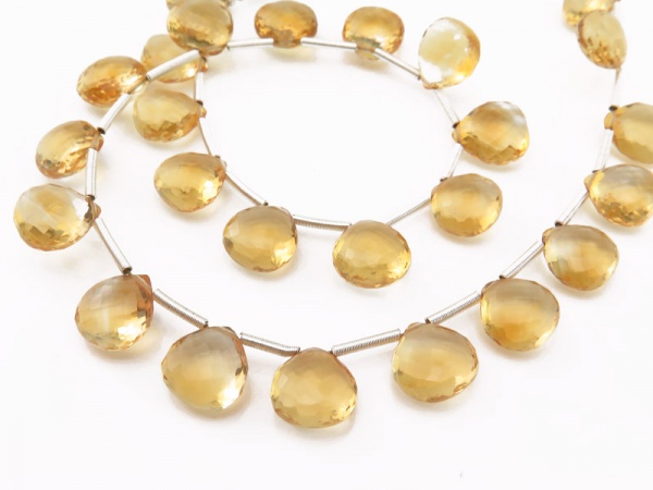 AAA Citrine Faceted Heart Briolettes ~ Various Sizes