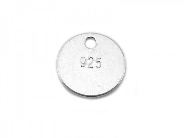 Sterling Silver 925 Stamped Round Tag 6.5mm