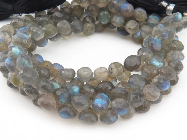 AA Labradorite Faceted Onion Briolettes 7mm ~ 8'' Strand