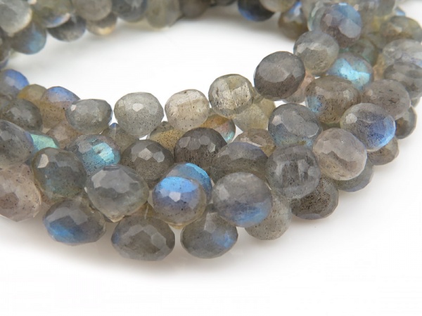 AA Labradorite Faceted Onion Briolettes 6-6.5mm ~ 8'' Strand