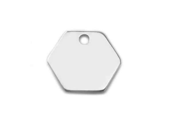 Sterling Silver Hexagon Charm 8mm