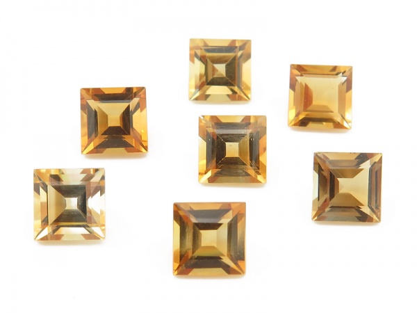 Citrine Faceted Square ~ Various Sizes