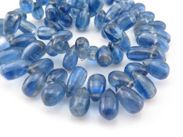 AA Kyanite Smooth Teardrop Briolettes 6-9mm ~ 8'' Strand