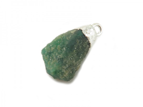Sterling Silver Sillimanite Raw Crystal Charm