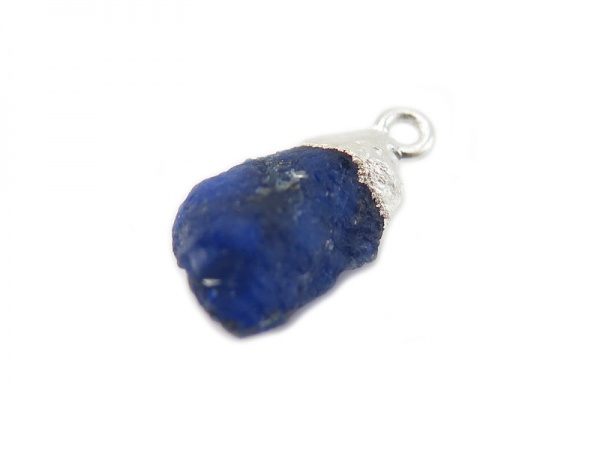 Sterling Silver Sapphire Raw Crystal Charm