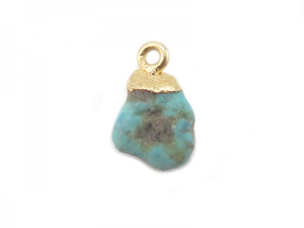 Gold Vermeil Turquoise Raw Crystal Charm