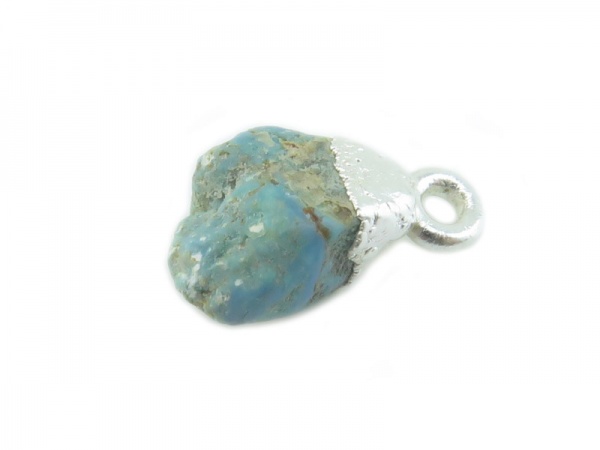 Sterling Silver Turquoise Raw Crystal Charm