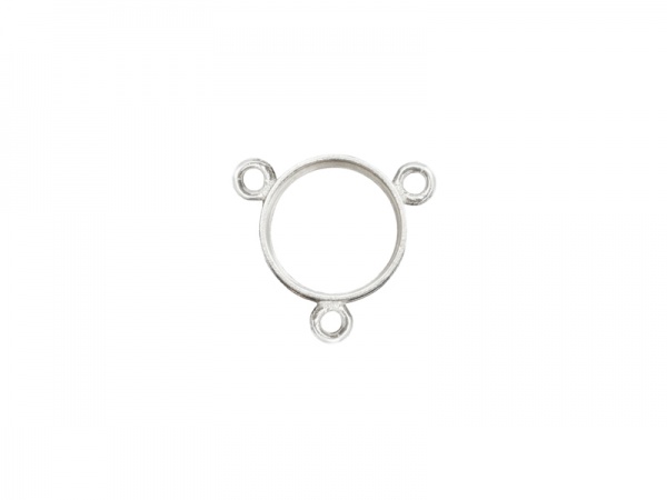 Sterling Silver 3-Way Bezel Connector 6mm