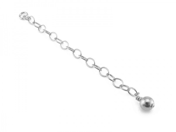 Sterling Silver Cable Extension Chain with Ball ~ 2''