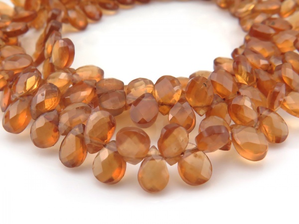 AAA Spessartine Garnet Faceted Pear Briolettes 5.5-6mm ~ 9'' Strand