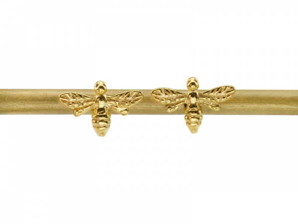 Gold Plated Silver Bee Ear Studs ~ PAIR