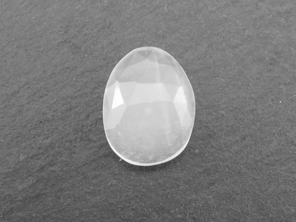 White Moonstone Rose Cut Slice 14mm