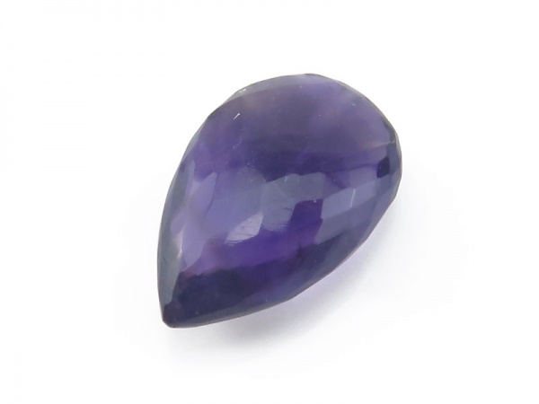 AA African Amethyst Faceted Pear 15-16mm ~ Half Drilled