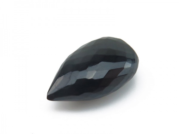 AAA Black Spinel Faceted Pear ~ Half Drilled ~ Various Sizes