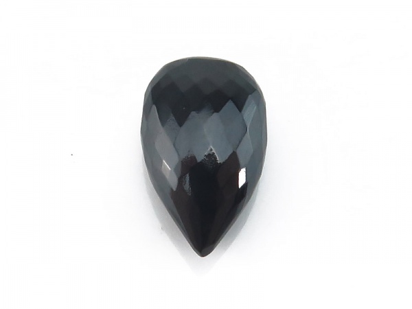 AAA Black Spinel Faceted Pear ~ Half Drilled ~ Various Sizes