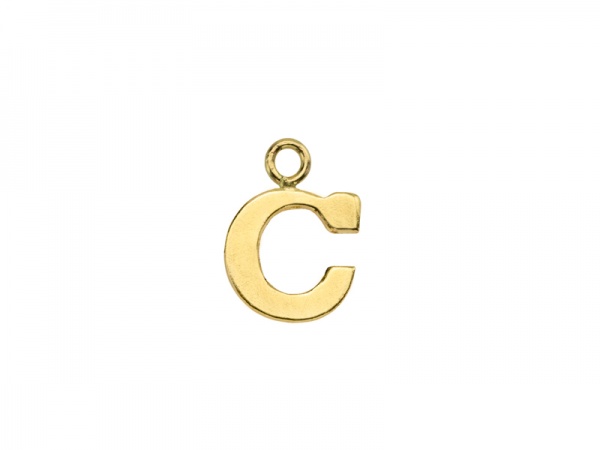 Gold Filled Alphabet Charm ~ C