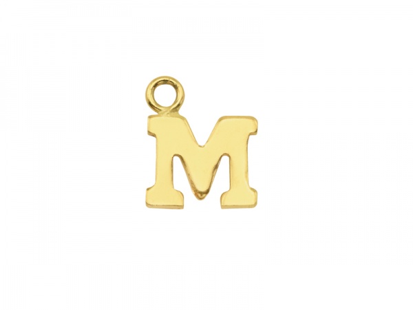 Gold Filled Alphabet Charm ~ M