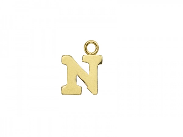 Gold Filled Alphabet Charm ~ N