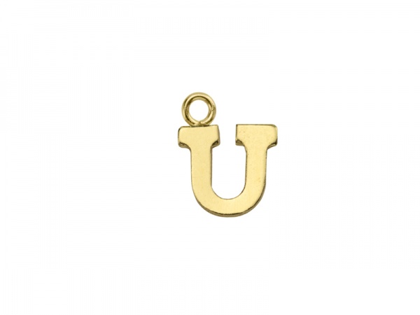 Gold Filled Alphabet Charm ~ U
