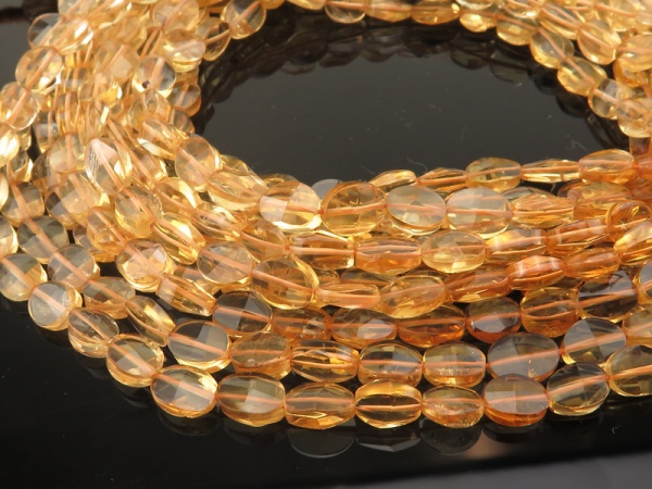 Citrine Step Faceted Oval Beads 5-6mm ~ 15.5'' Strand