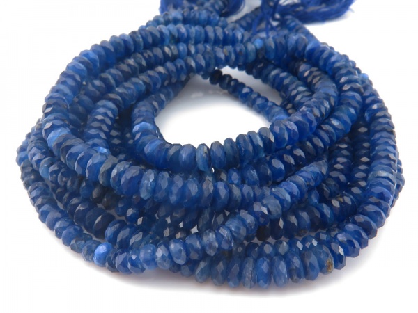 Kyanite Faceted Tyre Beads 4.5mm ~ 12'' Strand