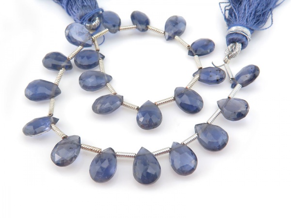 AA Iolite Faceted Pear Briolettes 8.5-10mm (23)
