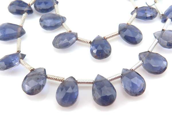 Iolite Faceted Pear Briolettes 7.5-8mm (21)
