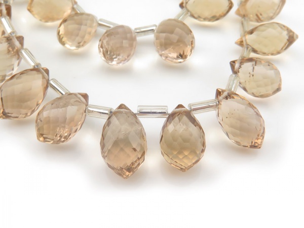 AA+ Champagne Citrine Faceted Chandelier Briolettes 10-13mm ~ 8'' Strand
