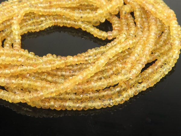 Yellow Sapphire Faceted Rondelles 2.75-3.5mm ~ 18'' Strand