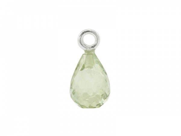 Sterling Silver Aquamarine Faceted Teardrop Charm 12mm
