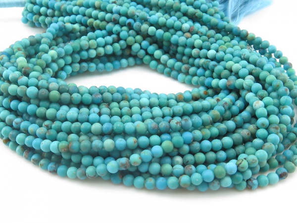 Turquoise Smooth Round Beads 3mm ~ 12'' Strand