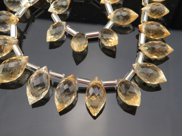 AA+ Citrine Faceted Dew Drop Briolettes ~ Various Sizes