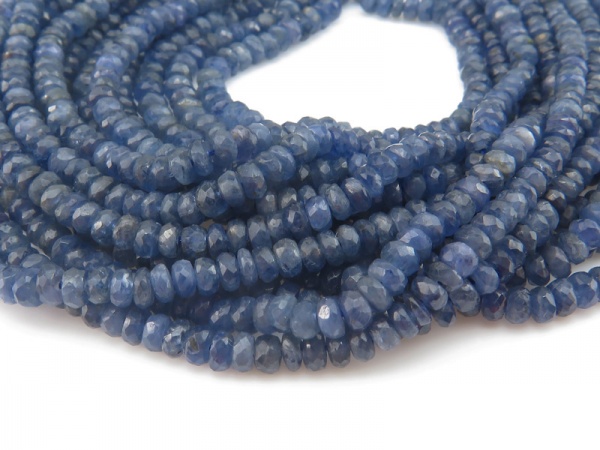 Blue Sapphire Faceted Rondelles 3.25mm ~ 16'' Strand