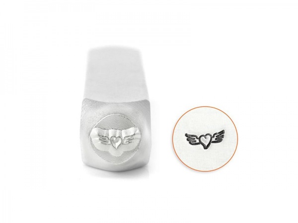 ImpressArt Heart with Wings Stamp 6mm