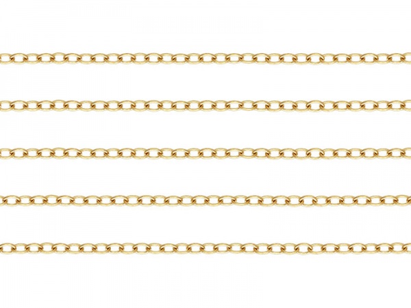 14K Gold Cable Chain 1.7mm x 1.1mm ~ by the inch