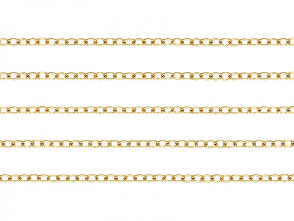 14K Gold Cable Chain 1.7mm x 1.1mm ~ by the inch