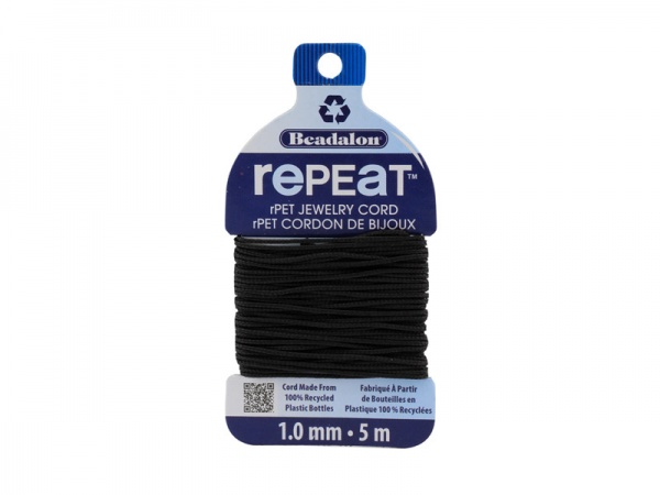RePEaT Eco Jewellery Cord ~ 1mm ~ Black