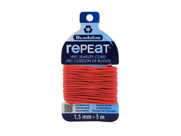 RePEaT Eco Jewellery Cord ~ 1.5mm ~ Coral