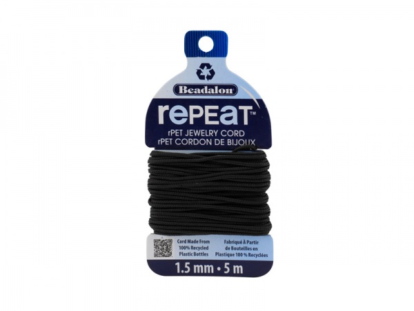 RePEaT Eco Jewellery Cord ~ 1.5mm ~ Black