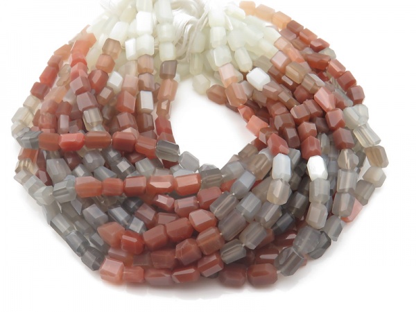 Multi Moonstone Faceted Nuggets 7.5-9.5mm ~ 10.5'' Strand