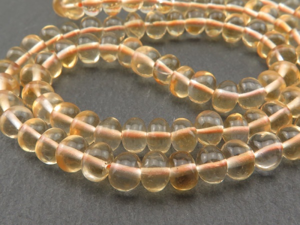 AA+ Citrine Smooth Rondelles 4-5mm ~ 16'' Strand