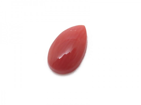 Red Coral Pear Cabochon 9mm x 5mm