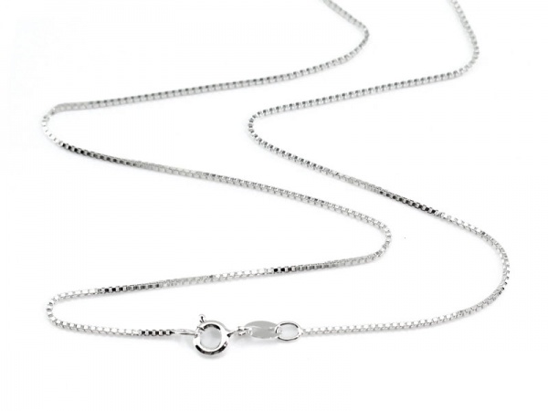 Sterling Silver Box Chain Necklace with Spring Clasp ~ 16''